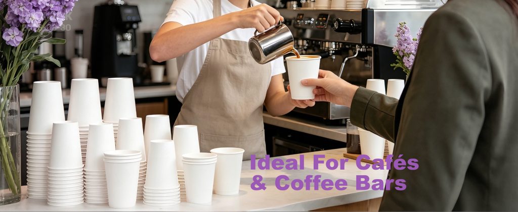 8 oz 100 pack bulk disposable coffee cups, white disposable paper cups, coffee cups for hot tea, chocolate and cold drinks