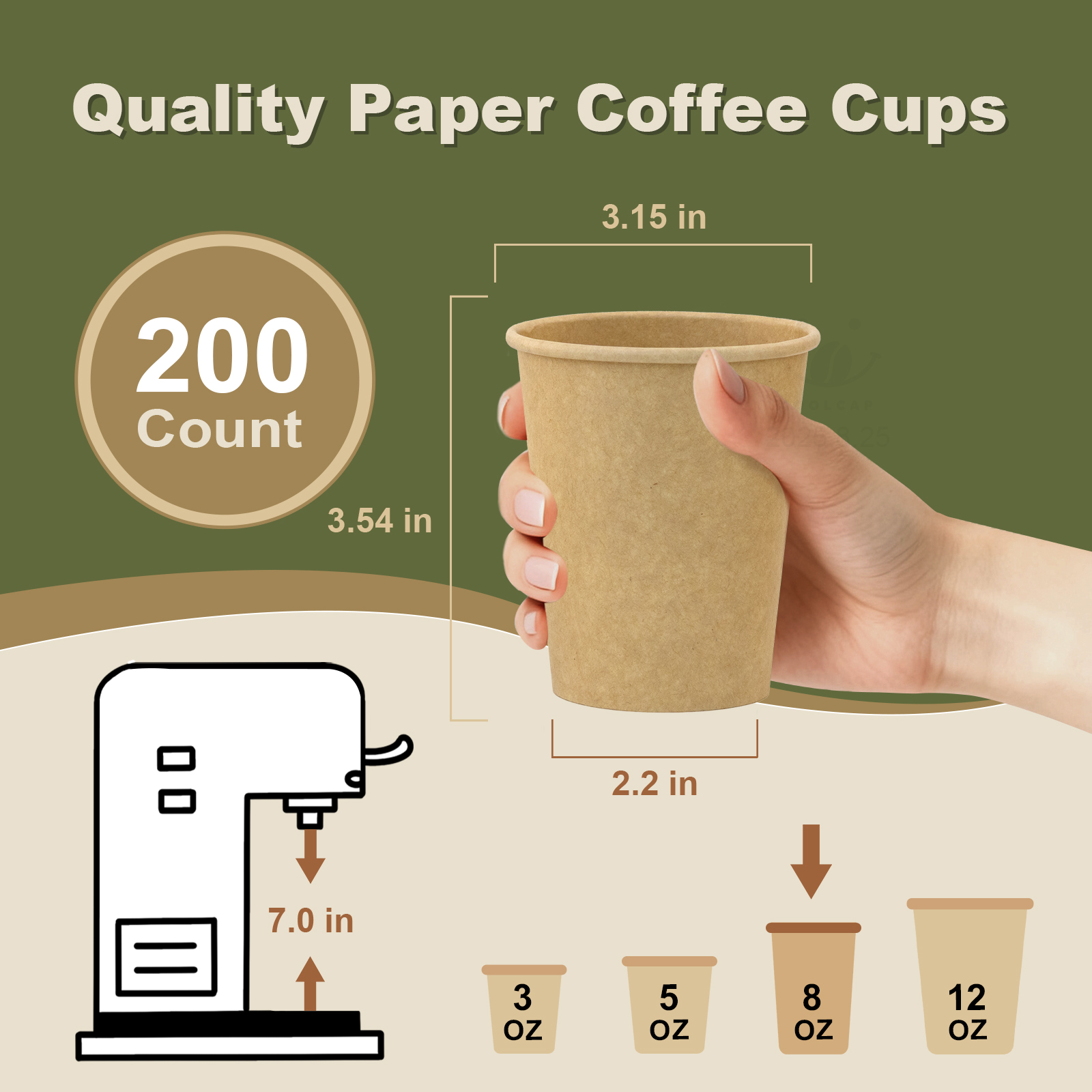 cp 8oz dc kraft 200 0